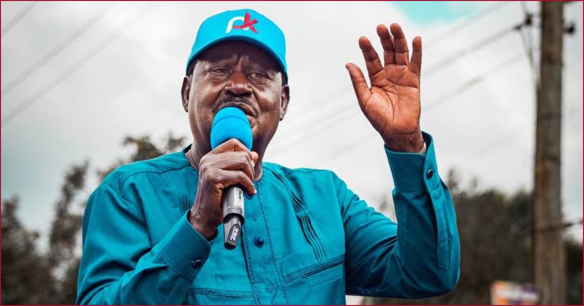 ODM leader Raila Odinga in a past political rally.